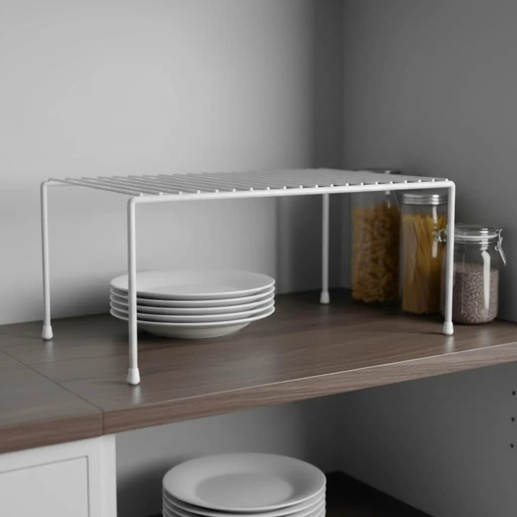 Kit 4 Organizador Armário Cozinha Prateleira Aramado Aço 42cm/32cm
