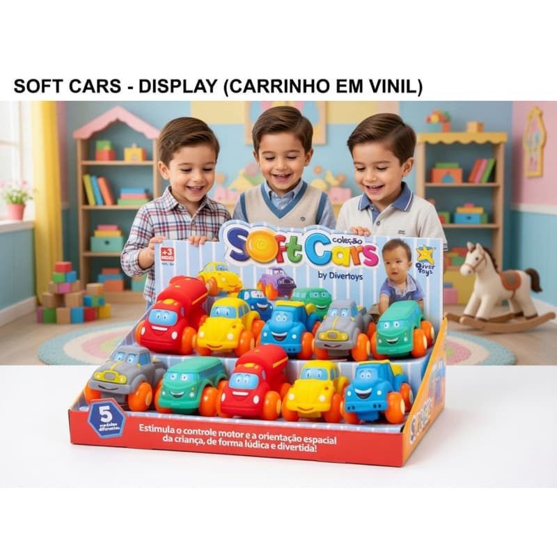 Kit com 05 carrinhos Soft Car