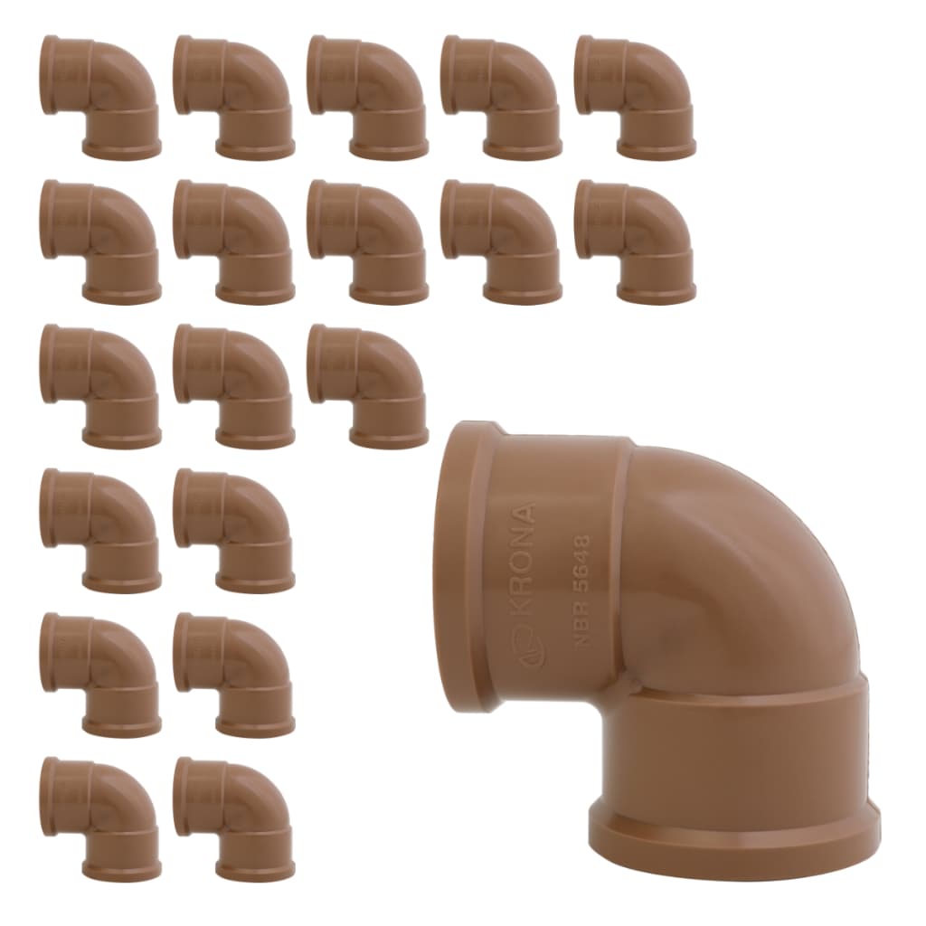 Kit 20 Joelho Cotovelo 90 Soldável 25mm 3/4 Pvc Krona