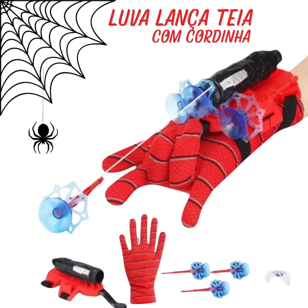 Luva Kit Lançador de Teia do Aranha Infantil
