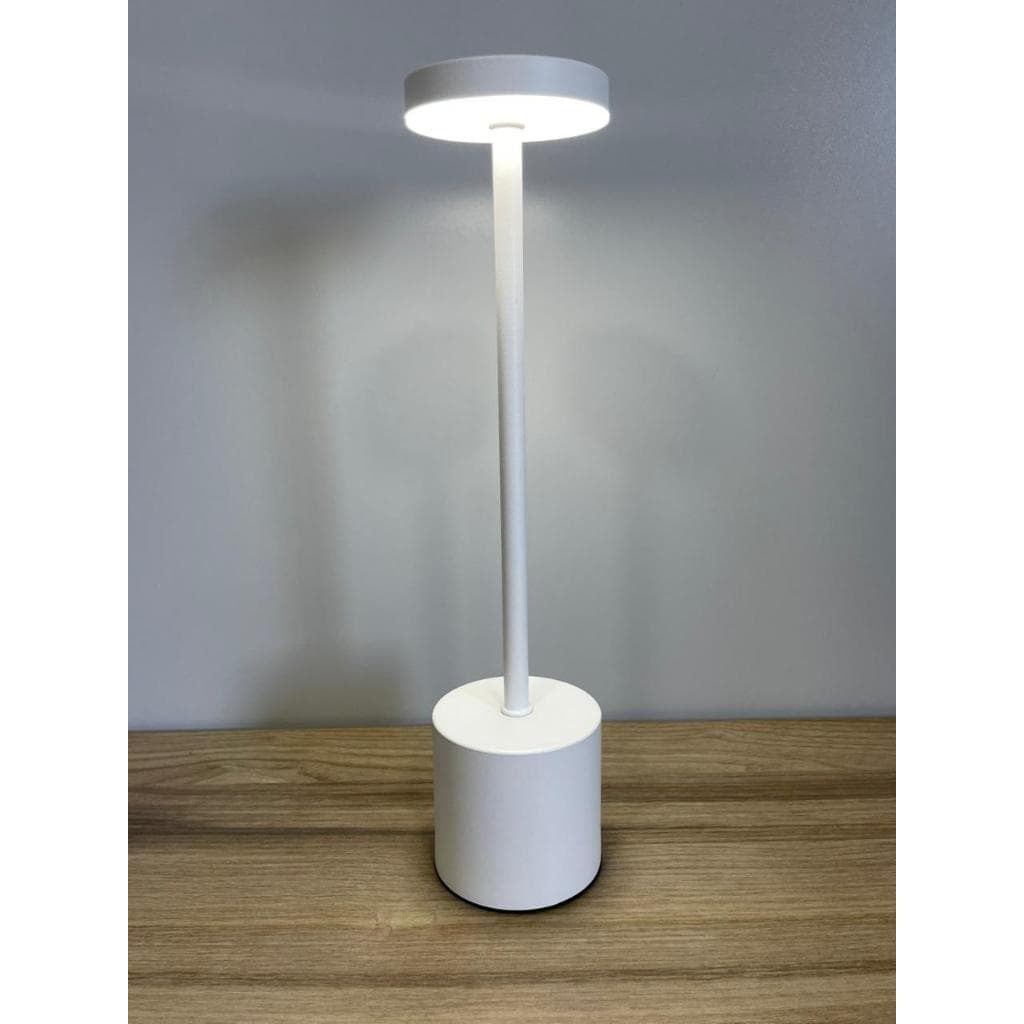 Abajur de Mesa Led Luminária 3 cores Touch Recarregável Usb Preto Branco Luz