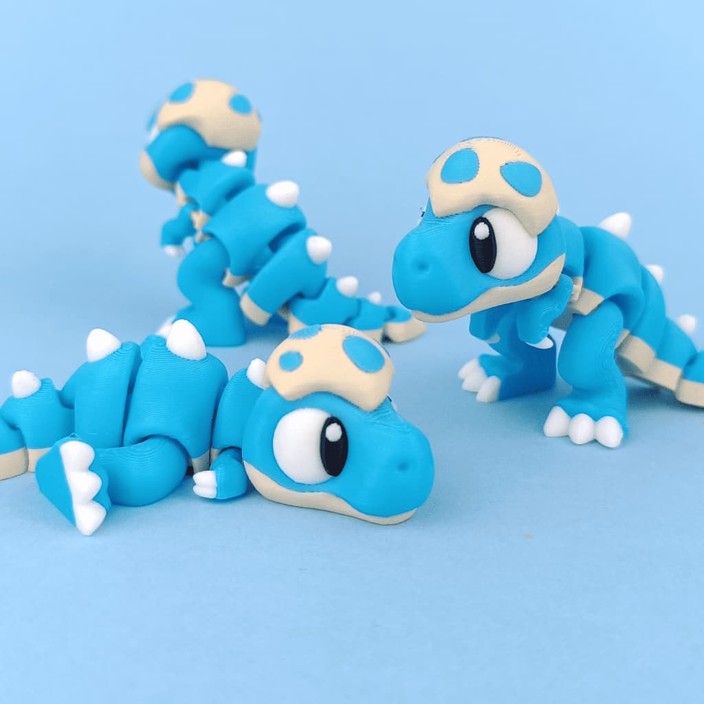 Brinquedo Baby T Rex Azul Articulado Fidget Toy Dinossauro Fofo Anti Estresse Miniatura