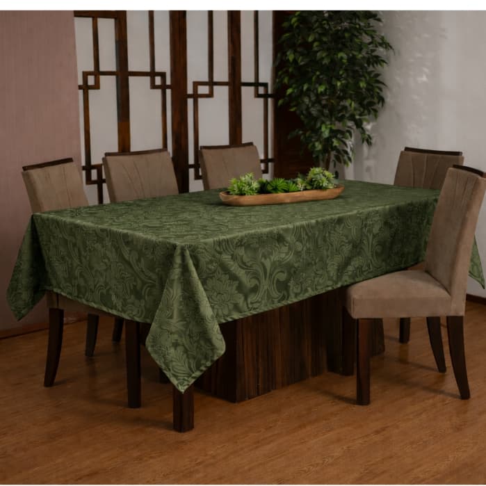 Toalha De Mesa Tecido Jacquard Retangular Durável e Elegante 4/6/8 Lugares Luxo Promoção!