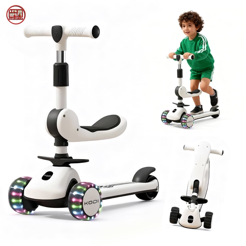 🛴Patinete Infantil Dobrável 3 em 1 com Luzes e Música -P15