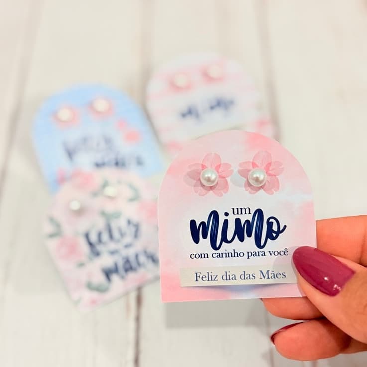 Tag Personalizada Dia das Mães Floral com Pérola | Lembrancinha Delicada | Tag para Presente e Mimos