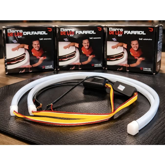 Fita Led Automotiva Drl Seta Sequencial 60cm Par Dr Farol
