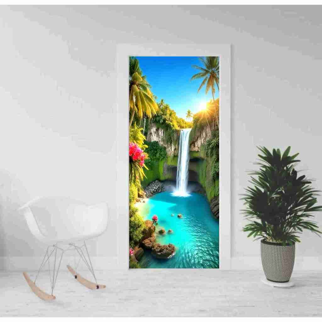 Capa De Porta PAISAGEM/Natal/Páscoa2,10 x 0,85 Painel Retangular Para Porta Malha Premium NATAL 2026
