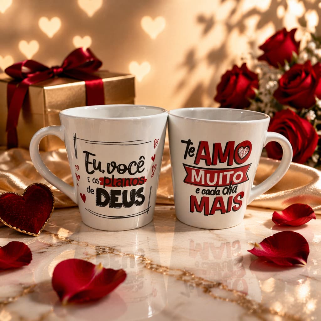 Caneca Casal Namorado Namorada Dia dos Namorados Personalizado Porcelana Presente