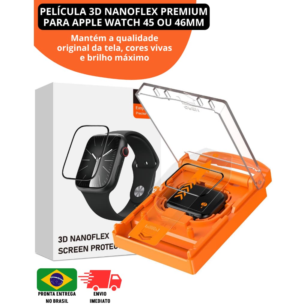Película Para Apple Watch 45mm/46mm 3D NanoFlex Premium + Aplicador