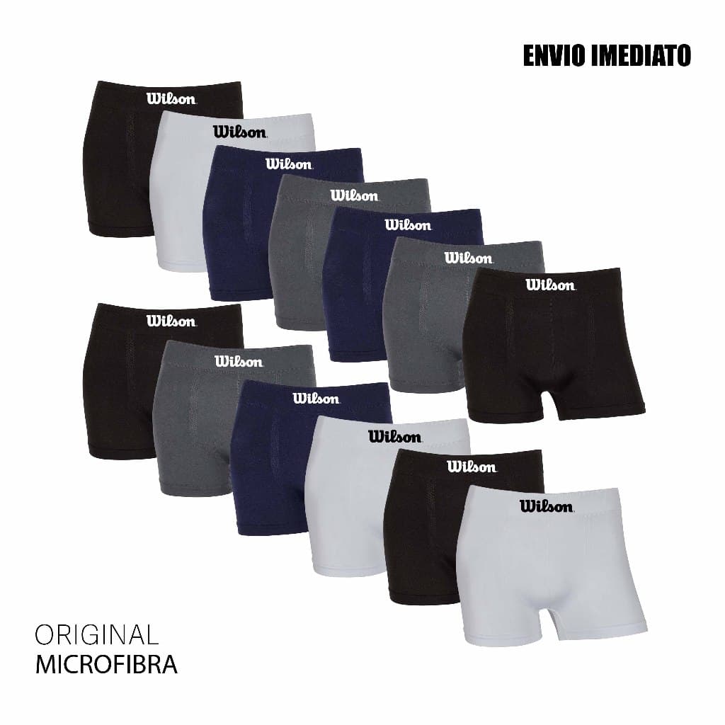 Kit 6 ou 13 cuecas boxer microfibra Original marca Wilson