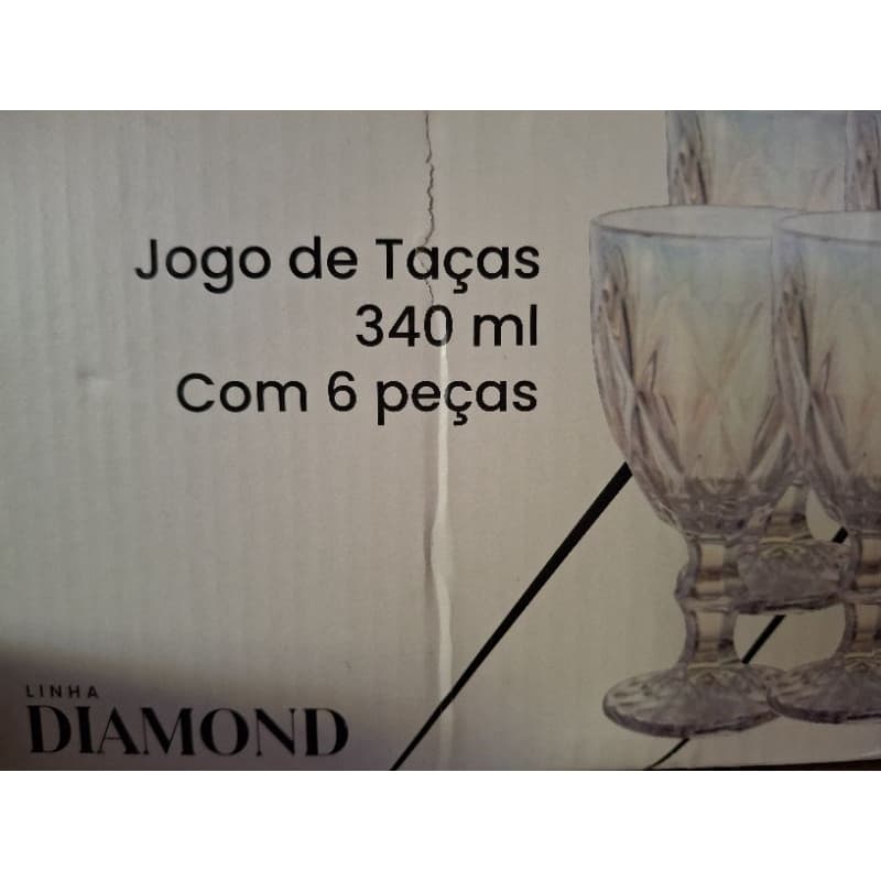 Jogo de seis taças de vidro para água ou suco