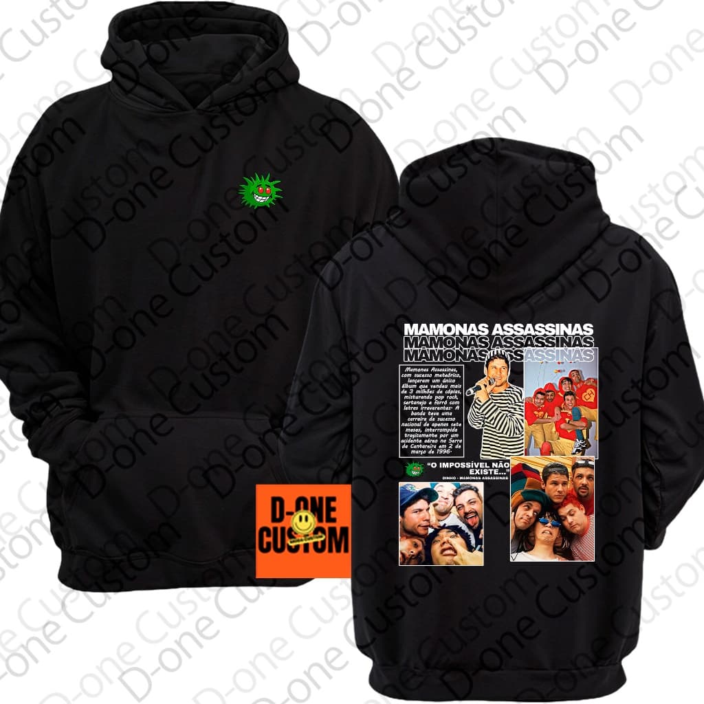 Moletom Blusa De Frio Mamonas Assassinas Logo Frente Costa Homenagem Banda Fãs Saudade O Impossível