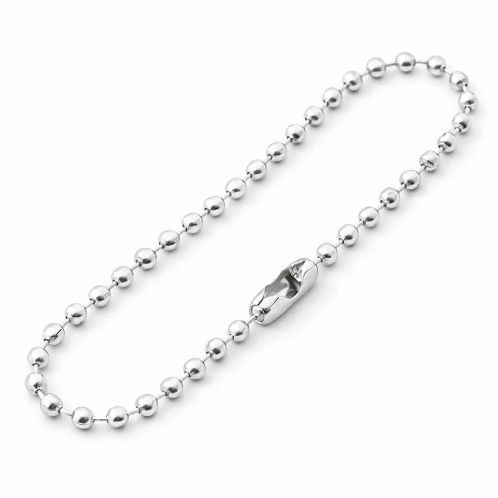 Corrente Bolinha Prata 10cm com Fecho Canoa 50 ou 100 Unidades NV