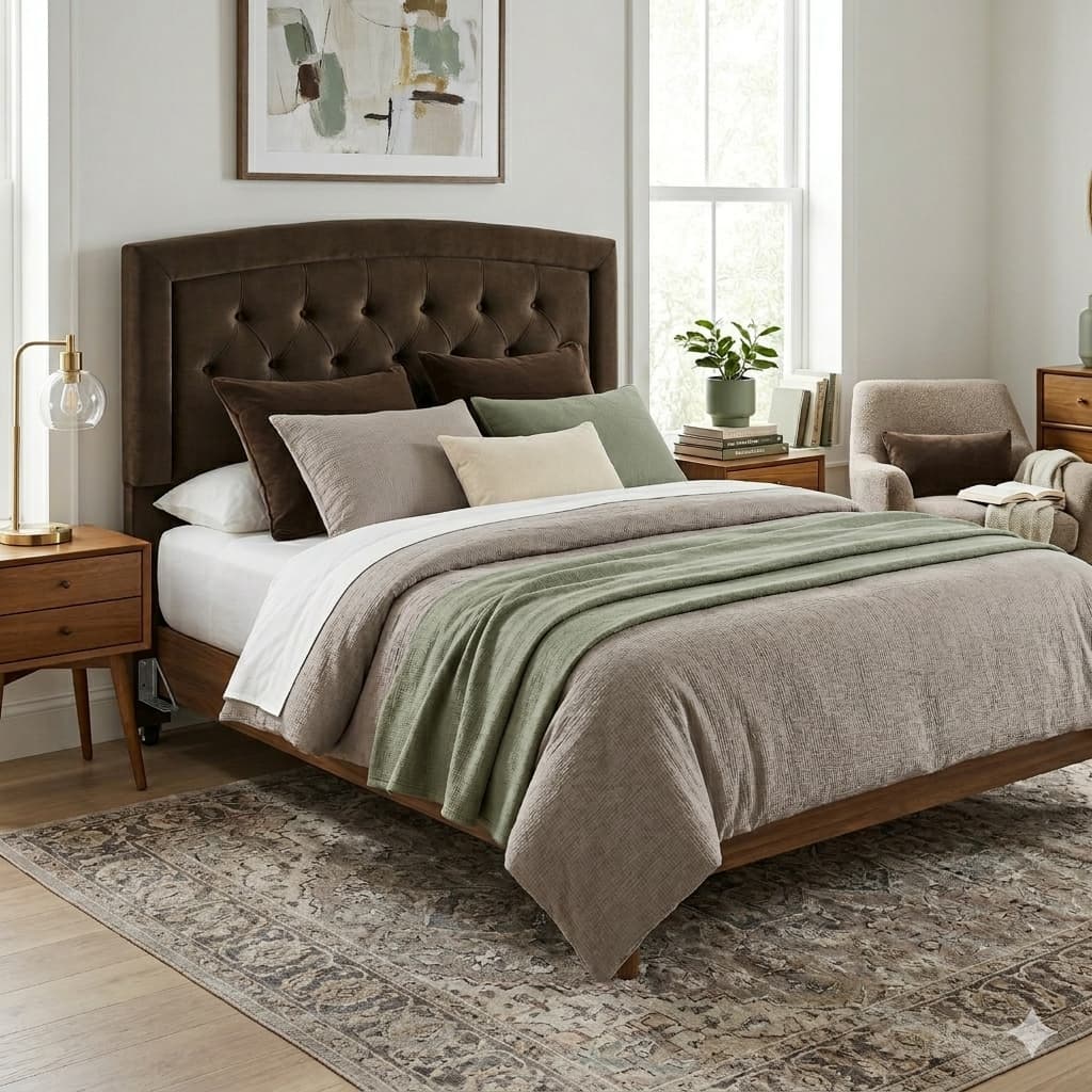 Cabeceira Veneza com Pés Casal 140cm ou Queen 160cm – Moderna e Confortável para Cama Box
