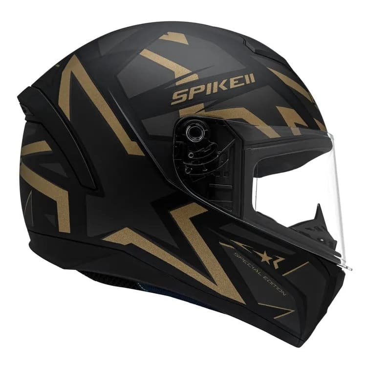Capacete Moto Peels Spike Ii 2 1st Preto Dourado Brilhante