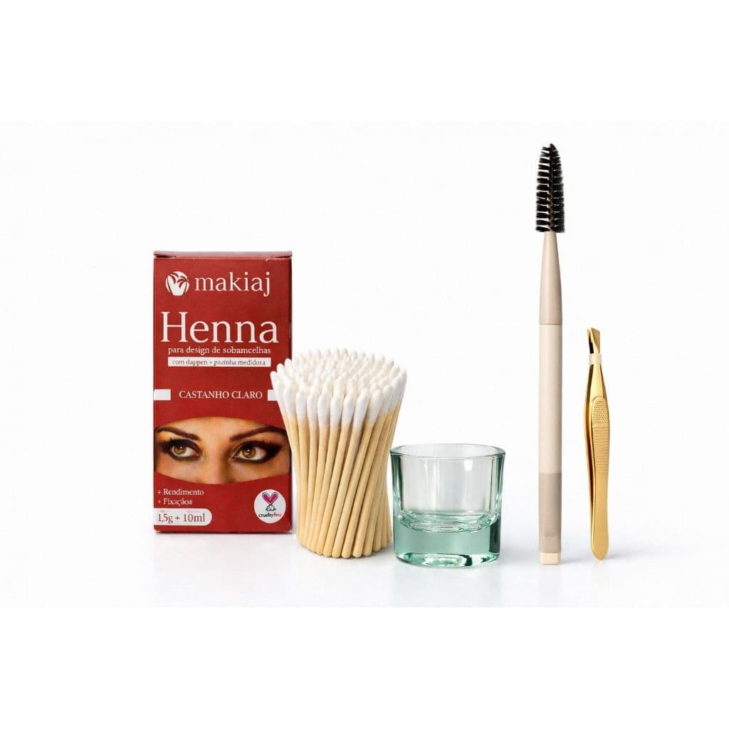 Kit henna makiaj design de sobrancelhas ótimo rendimento e fixação