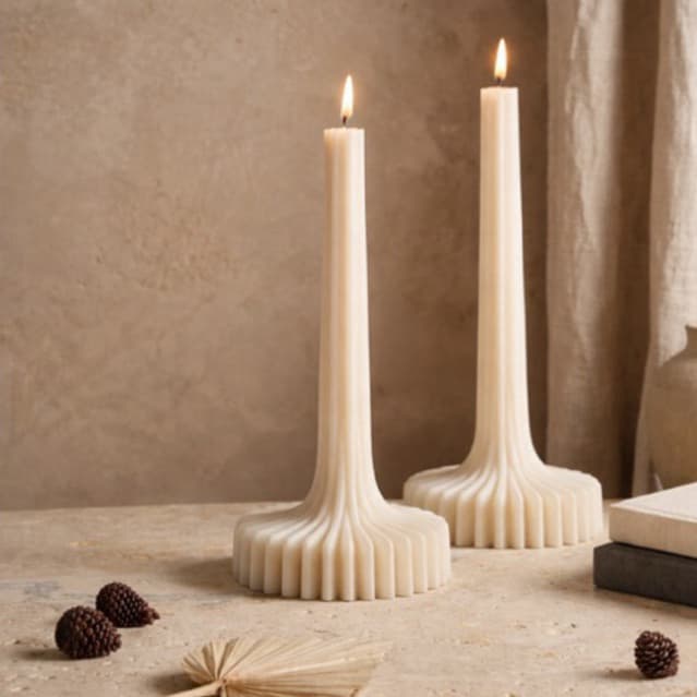 Vela Decorativa Artesanal Escultural | Vela Pilar Moderna | Decoração Luxo | Presente Sofisticado