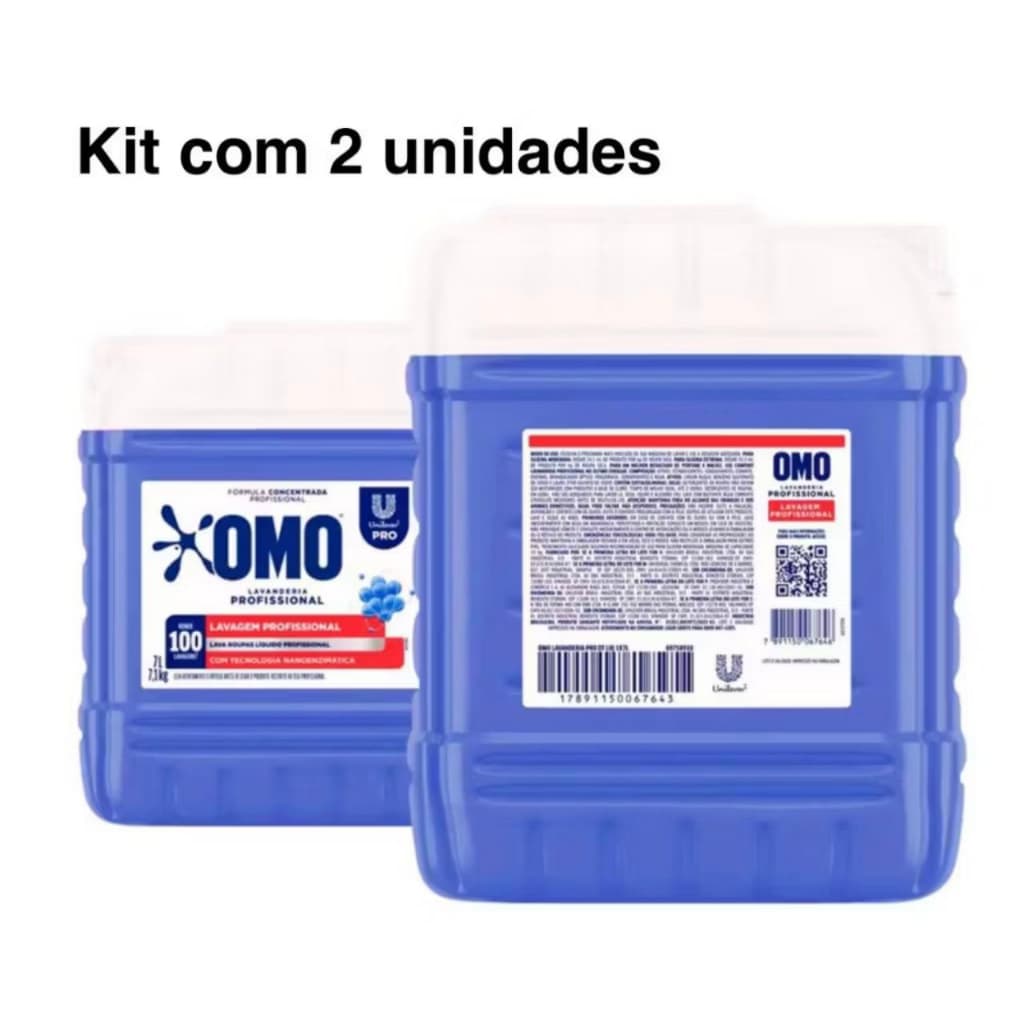 Kit 2 unidades do Sabão Líquido Omo Lavanderia profissional 7 Litros