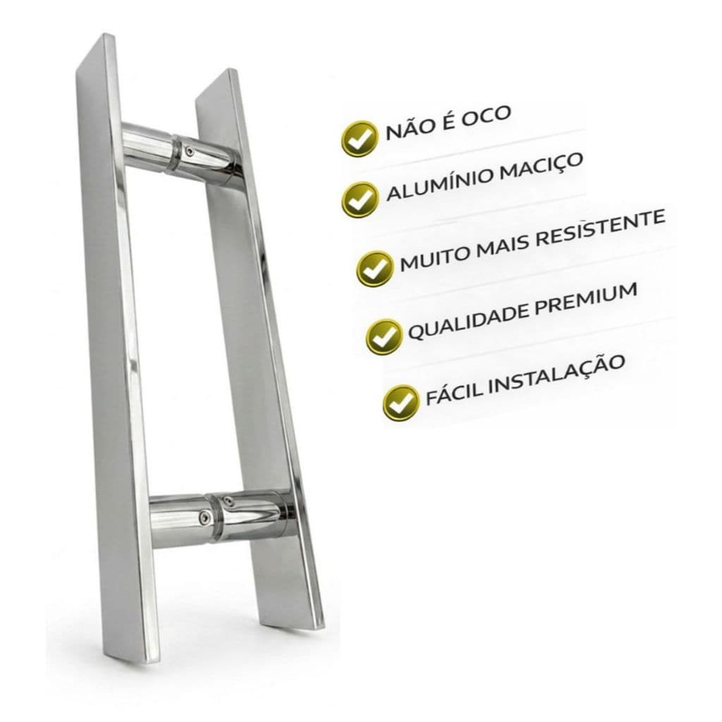 Puxador Alumínio Barra Chata Reto 30cm 40cm 50 60cm Preto Branco Polido Escovado Porta Madeira Vidro