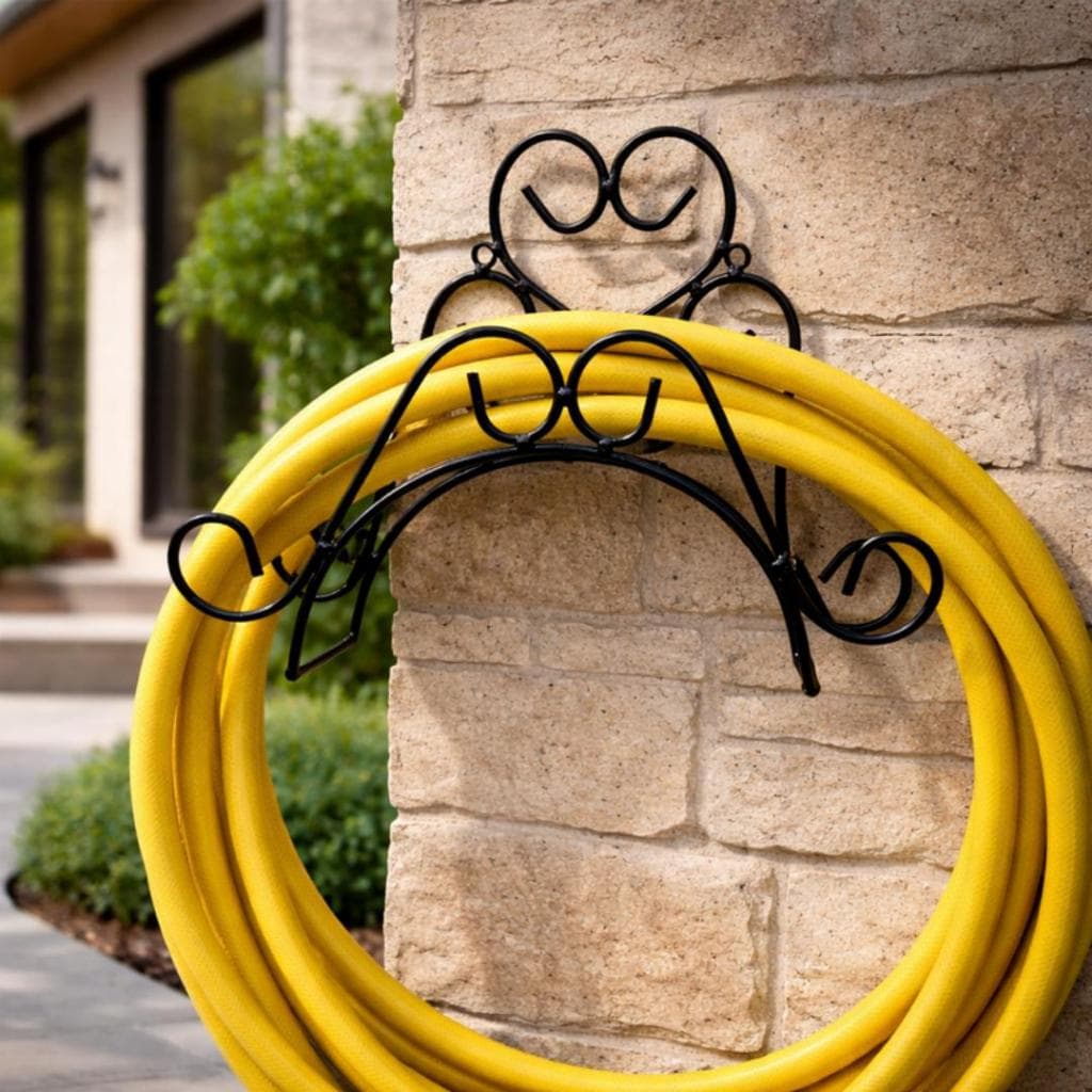 Suporte Mangueira Enrolador Porta Esquicho Jardim De Ferro