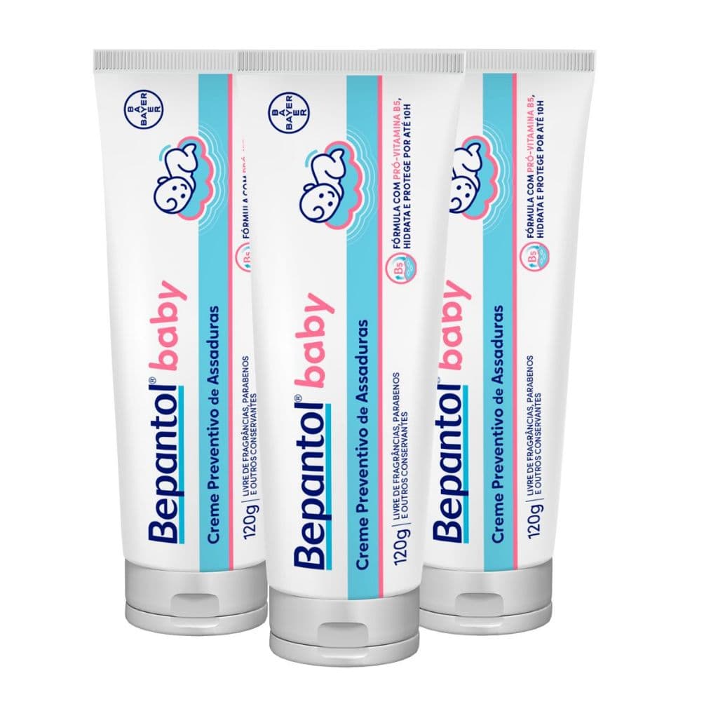 Kit com 3 Cremes Pomada de Assadura 120gr Cada - Bepantol