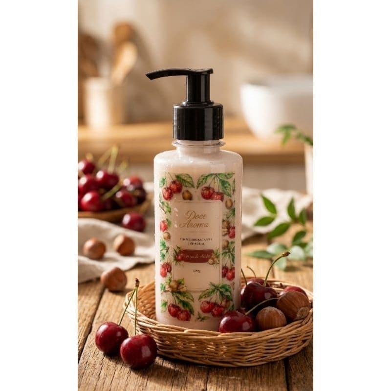 🍒 Creme Hidratante Corporal Cereja & Avelã - 200g 🌰