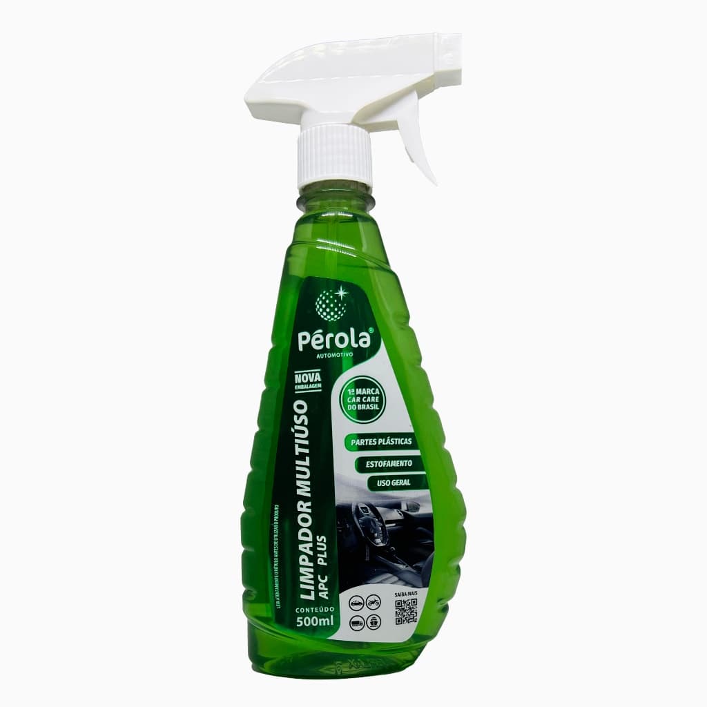 Limpador Multiuso APC Plus 500ml Pérola Multilimpador Estofados Plásticos Couro Vidros