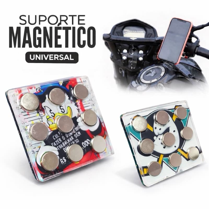Suporte De Celular 9 Imãs Para Moto