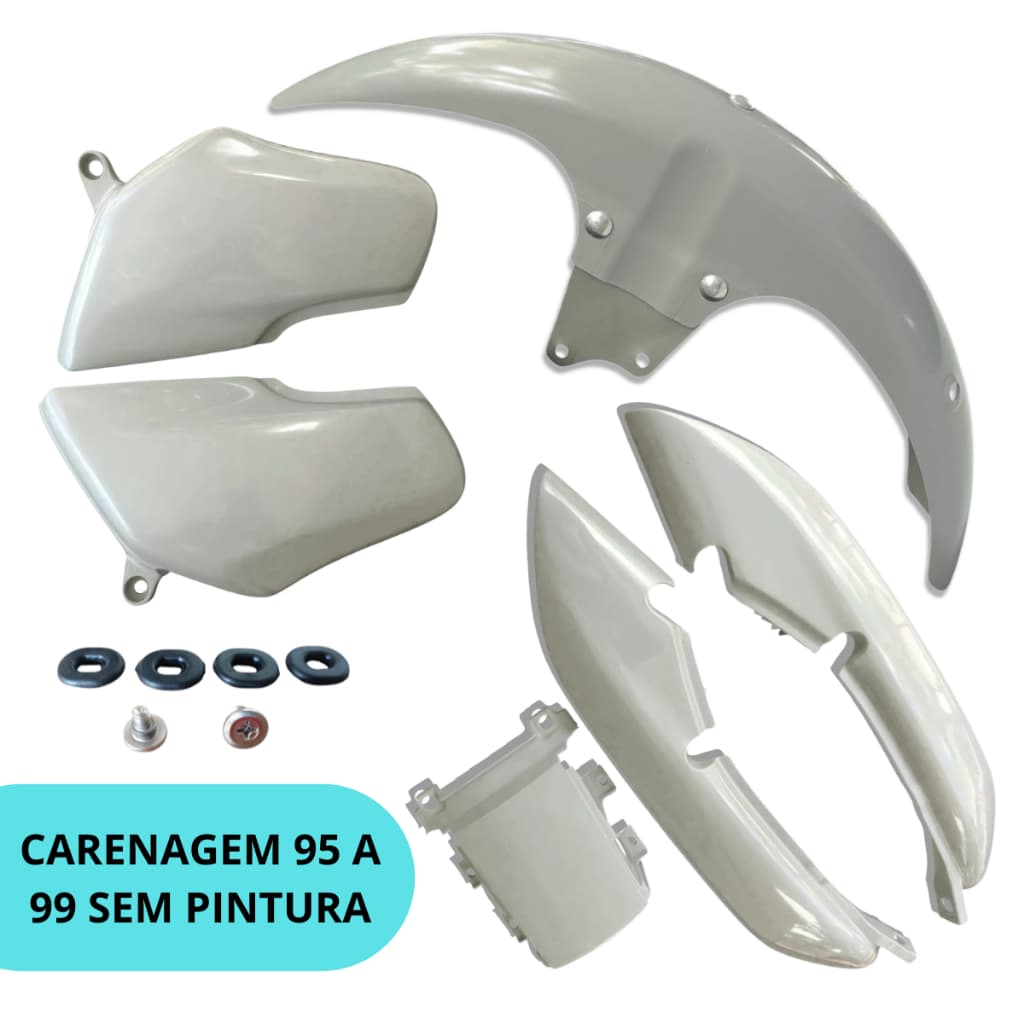 Kit Plástico Carenagem CG Titan 95 a 99 Sem Pintura Rabeta+Paralama+Laterais Sem Pintura