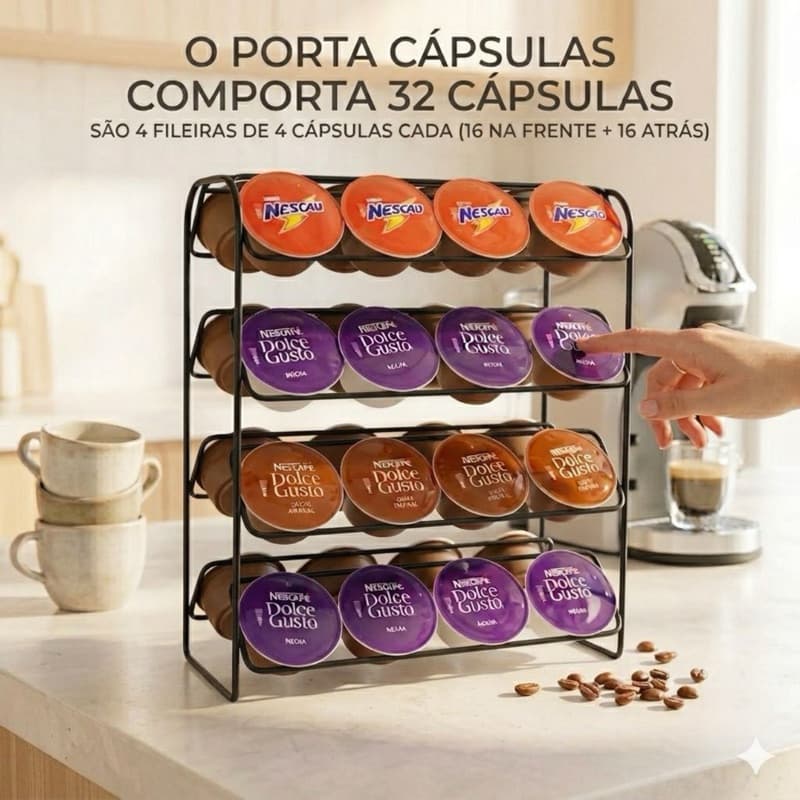 Organizador Porta Cápsulas 32 Unidades Aramado Dolce Gusto - Compacto e Moderno