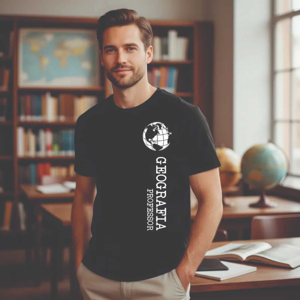 CAMISETA PROFESSOR GEOGRAFIA 100% ALGODÃO