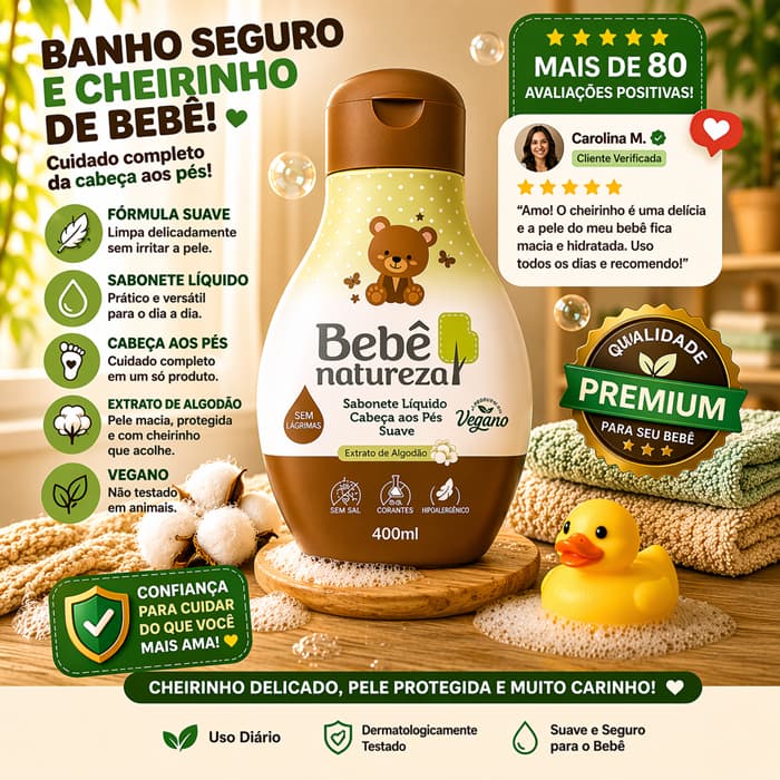 Sabonete Líquido Cabeça Aos Pés De 400ml Suave Bebê Natureza Adicionar aos favoritos