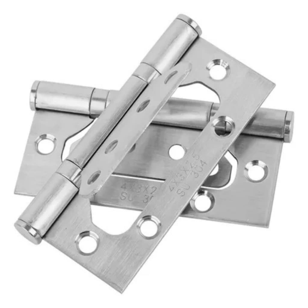 🔩🚪 Kit 3 Dobradiças Porta Sobrepor Aço Inox 💪 Resistente Antiferrugem