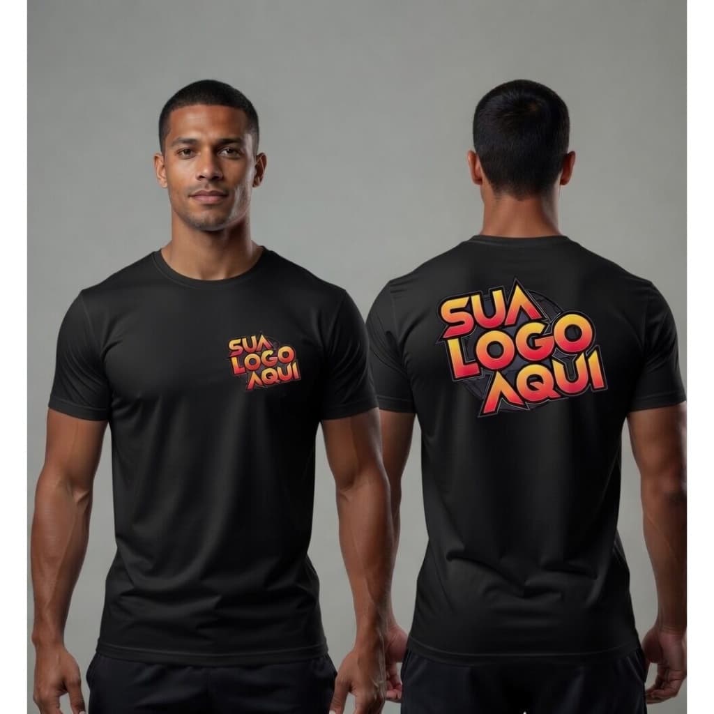 Camiseta Básica De Poliéster Unissex Adulto Personalizada Com Sua Arte, Estampa ou Logo