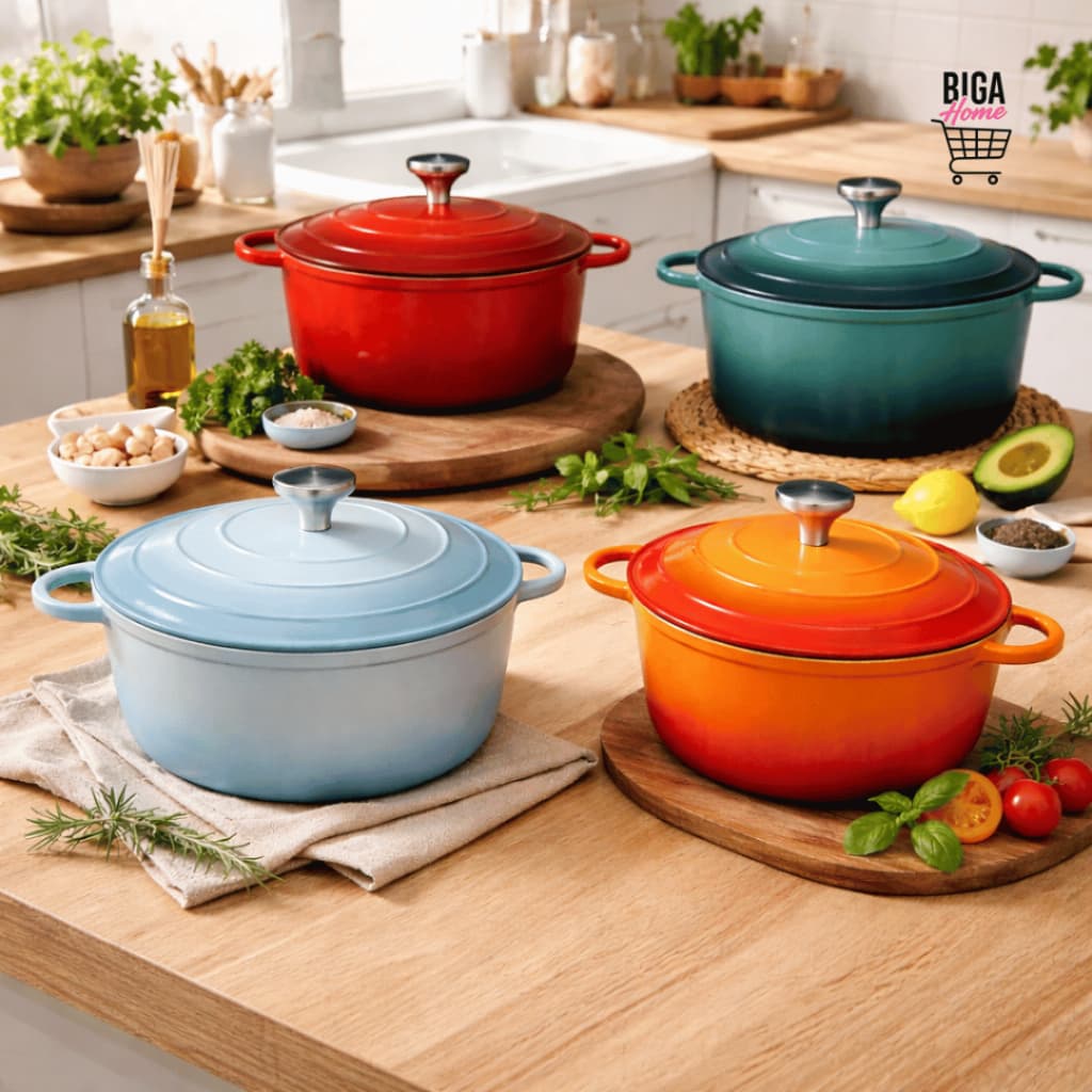 Caçarola de Alumínio com Tampa Panela Resistente para Fogão e Forno 2,5L a 7,2L Fácil Limpeza