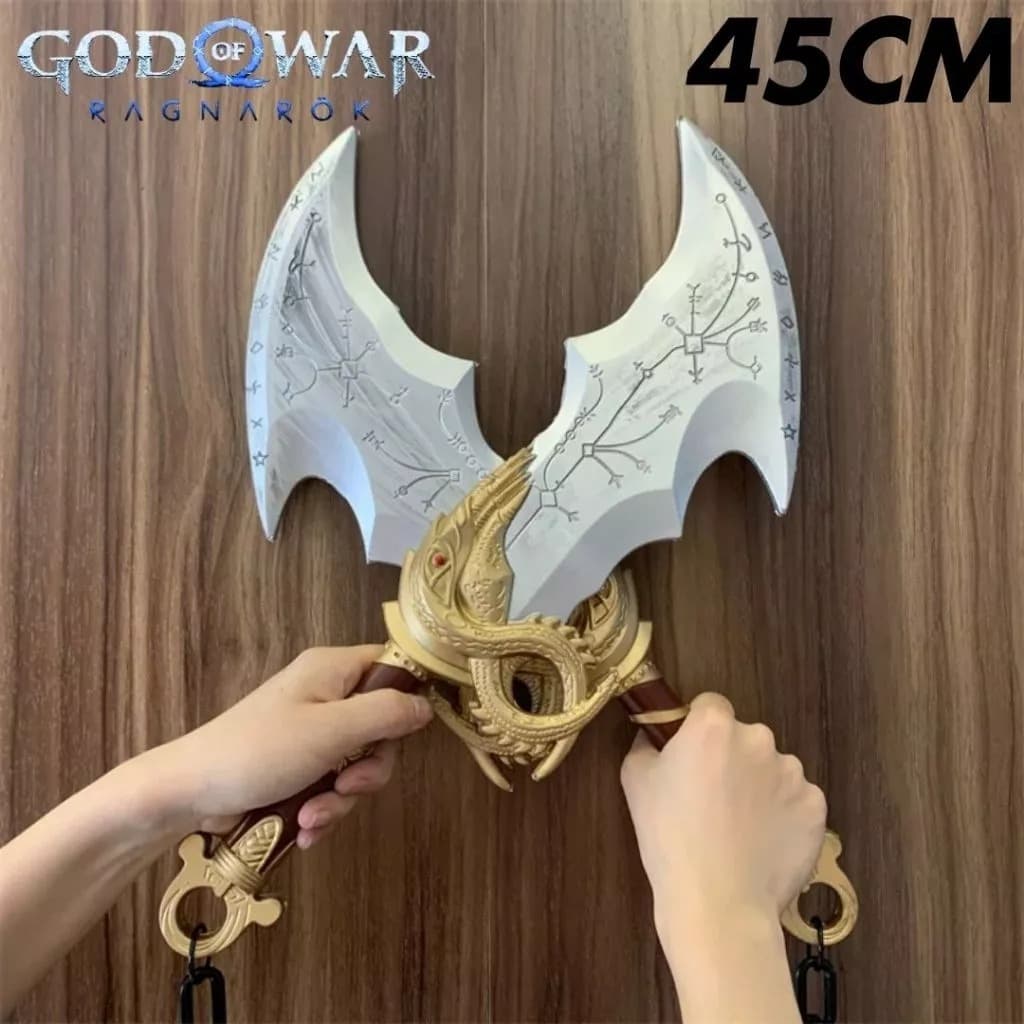 Laminas do Caos Kratos 45cm Mjolnir Tamanho Real God Of War Deus Da Guerra Cosplay Acessorio Enfeite Decoração Anime