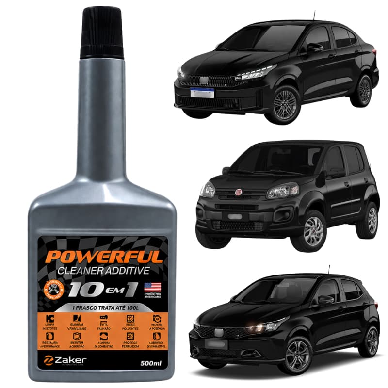 Powerful Cleaner Additive Zaker 500ml Alta Performance 10 em 1 Para Argo Mobi Cronos Uno