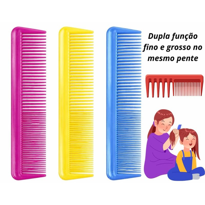 Kit Pente safira Mata Marido Dupla Face - kit pente 03, 06, 12 ou 24 unidades - pente de plastico