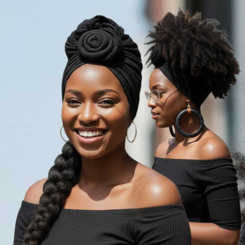 turbante flor para festa  afro presente feminino 2 em 1