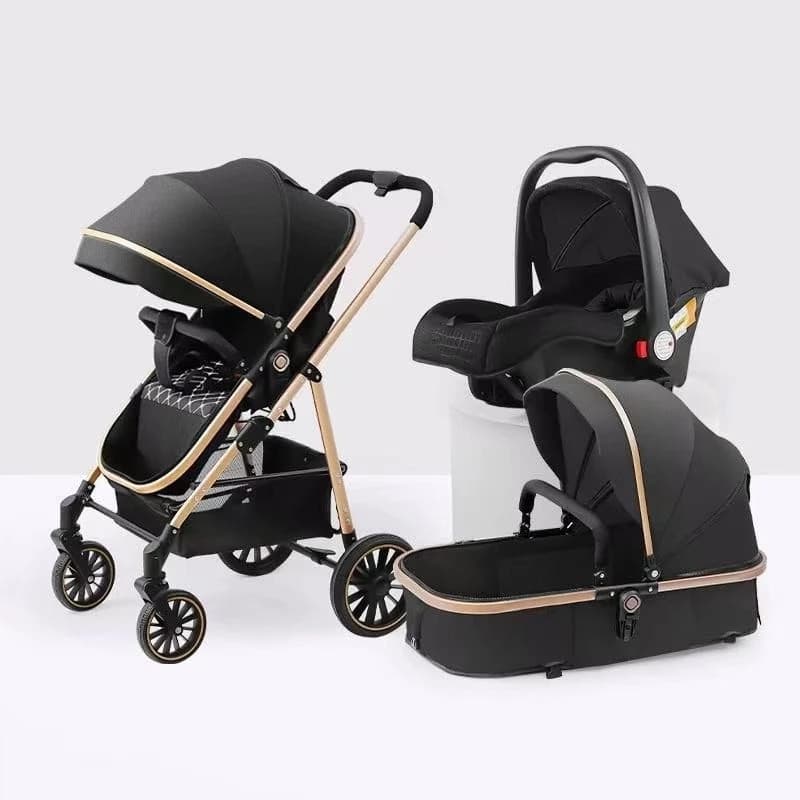 Carrinho Completo Portátil 3 EM 1 Com Moisés e Bebe Conforto E 2 em 1 Dobrável Versátil E Prático