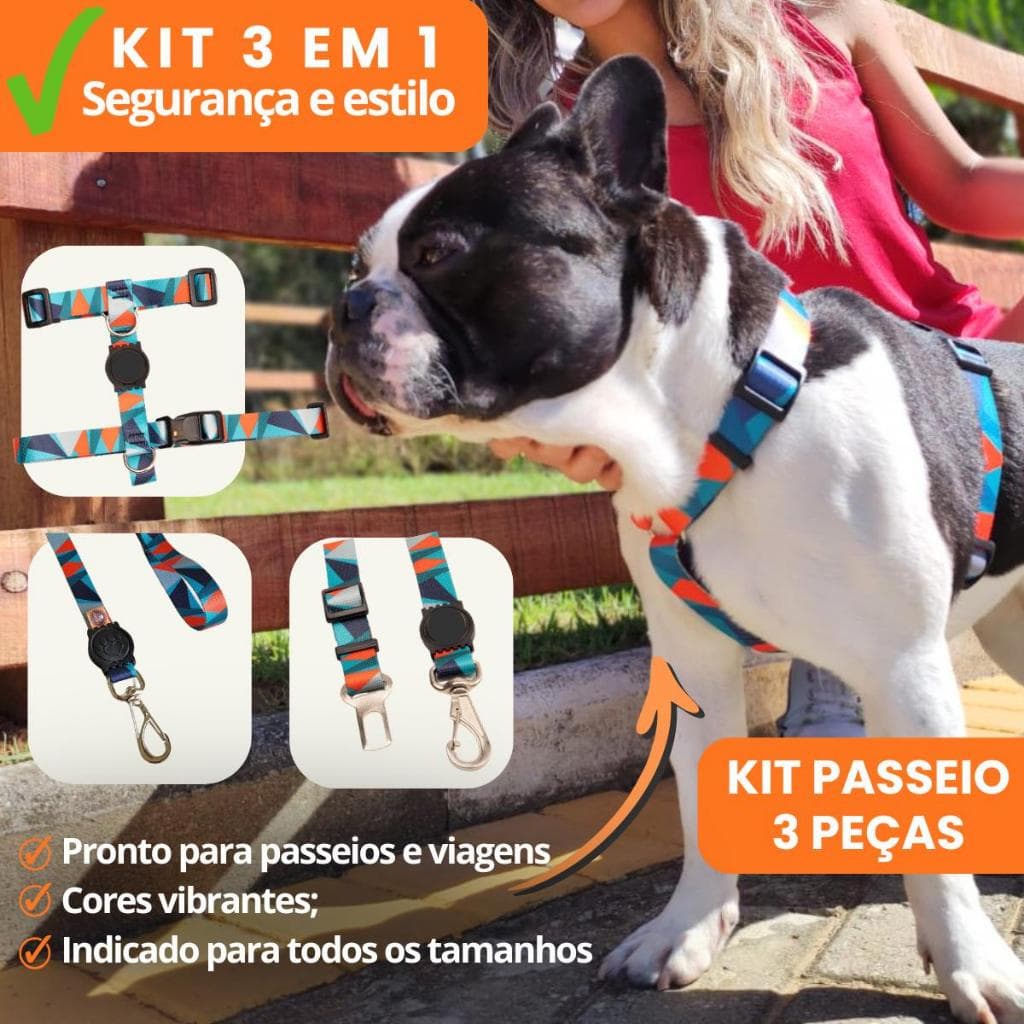Peitoral H Antipuxão para Cachorro  Guia Cinto de Segurança Pet Conforto e Segurança no Passeio