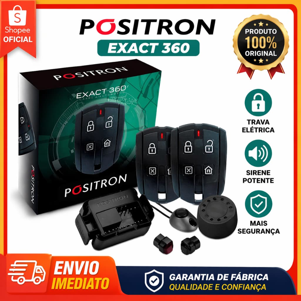Alarme Positron de Carro Exact Ex360 Automotivo Universal 100% Original