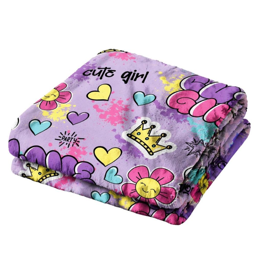 Manta Mantinha Cobertor Coberta Flece Soft Infantil Pequena Passeio Viagens Macio Menina Lilas Luxo