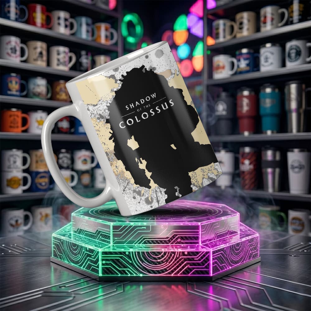 Caneca Shadow of the Colossus branca de Cerâmica Personalizada 325ml | Tema Game PlayStation