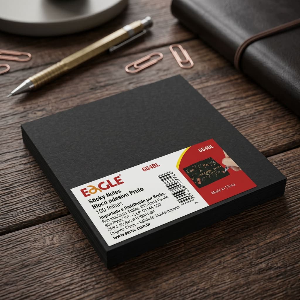 Bloco Notas Autoadesivas 75x75mm 100 Folhas Eagle Lembretes Recados Escritório Escolar Agenda
