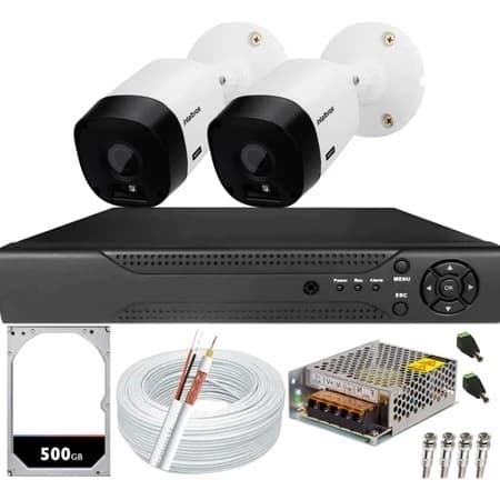 Kit CFTV 2 Câmeras Intelbras 1120b Hd Dvr De 04 Canais Alta Performance Acompanha Hd 500gb No Dvr
