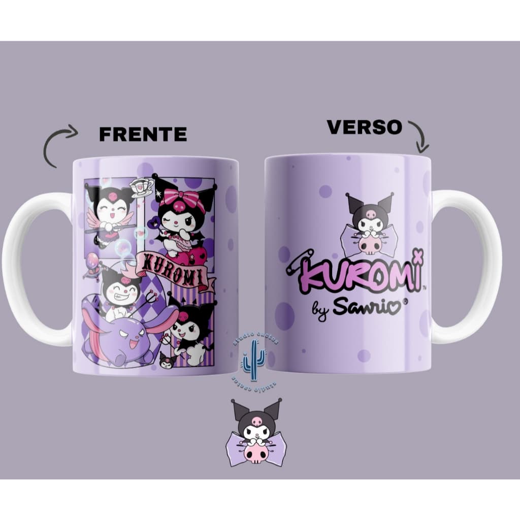 Caneca Kuromi Sanrio Personalizada - Turma da Hello Kitty