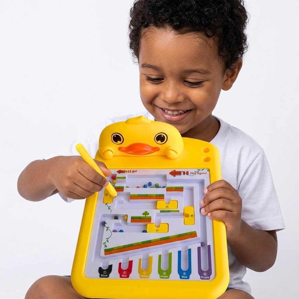 Labirinto Magnético Pato Brinquedo Educativo Pedagógico Infantil Coordenação e Foco 3 a 8 Anos