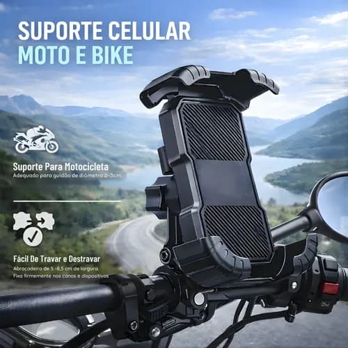 Suporte Celular Moto Bicicleta Guidão Bike Garra Resistente para Guidão Universal