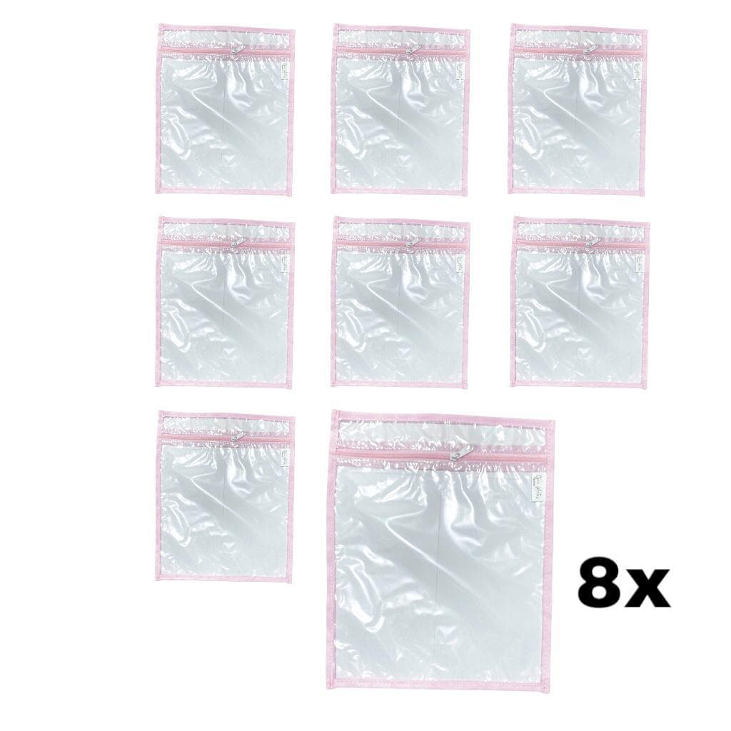 Kit com 8 SACOS organizadores ROSA maternidade viagem multiuso